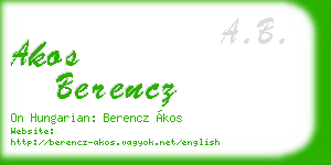 akos berencz business card