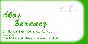 akos berencz business card